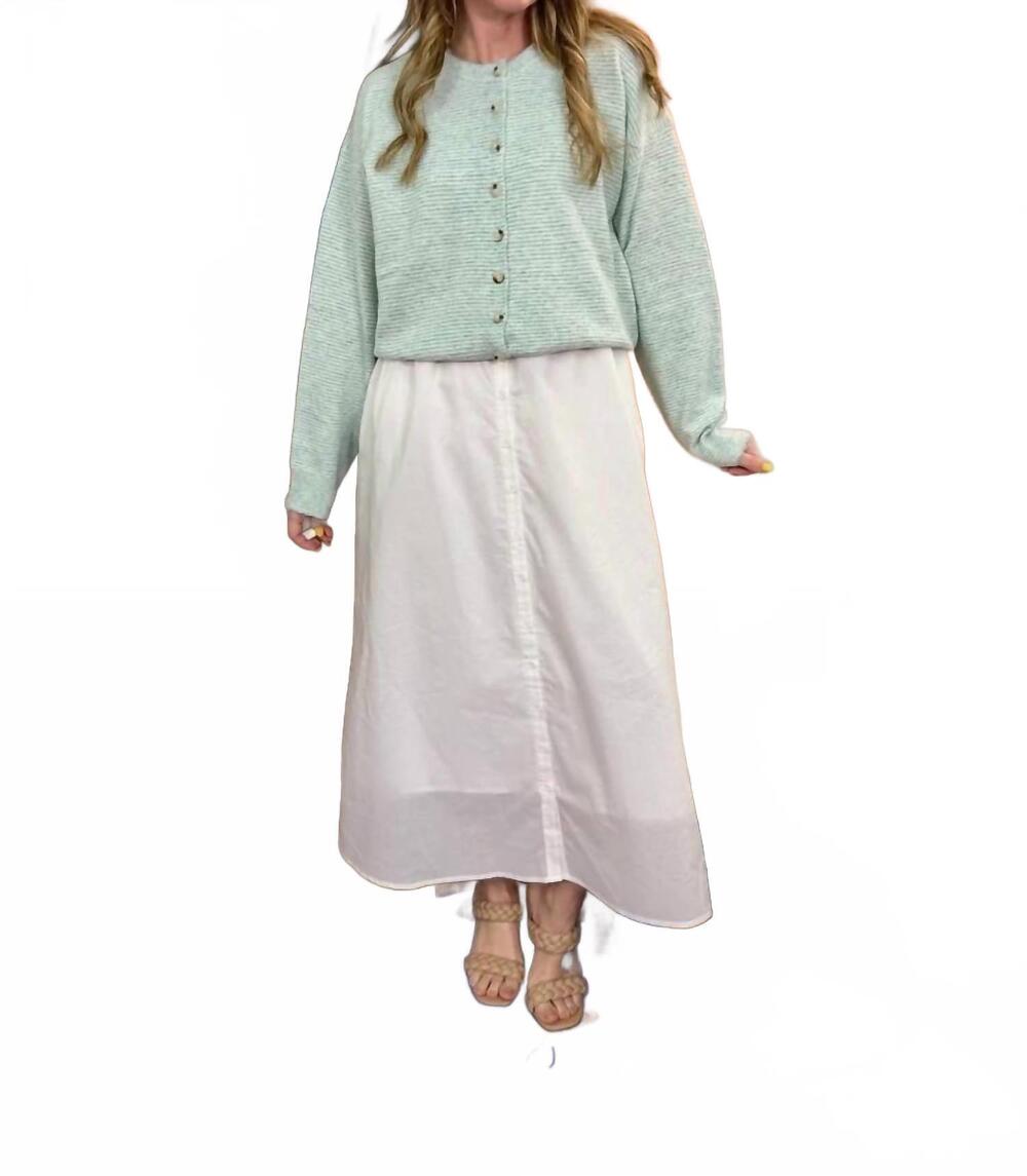 NEW WISHLIST striped button up cardigan in mint